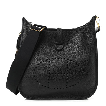 Hermes Taurillon Clemence Evelyne III PM Black 1 of 9