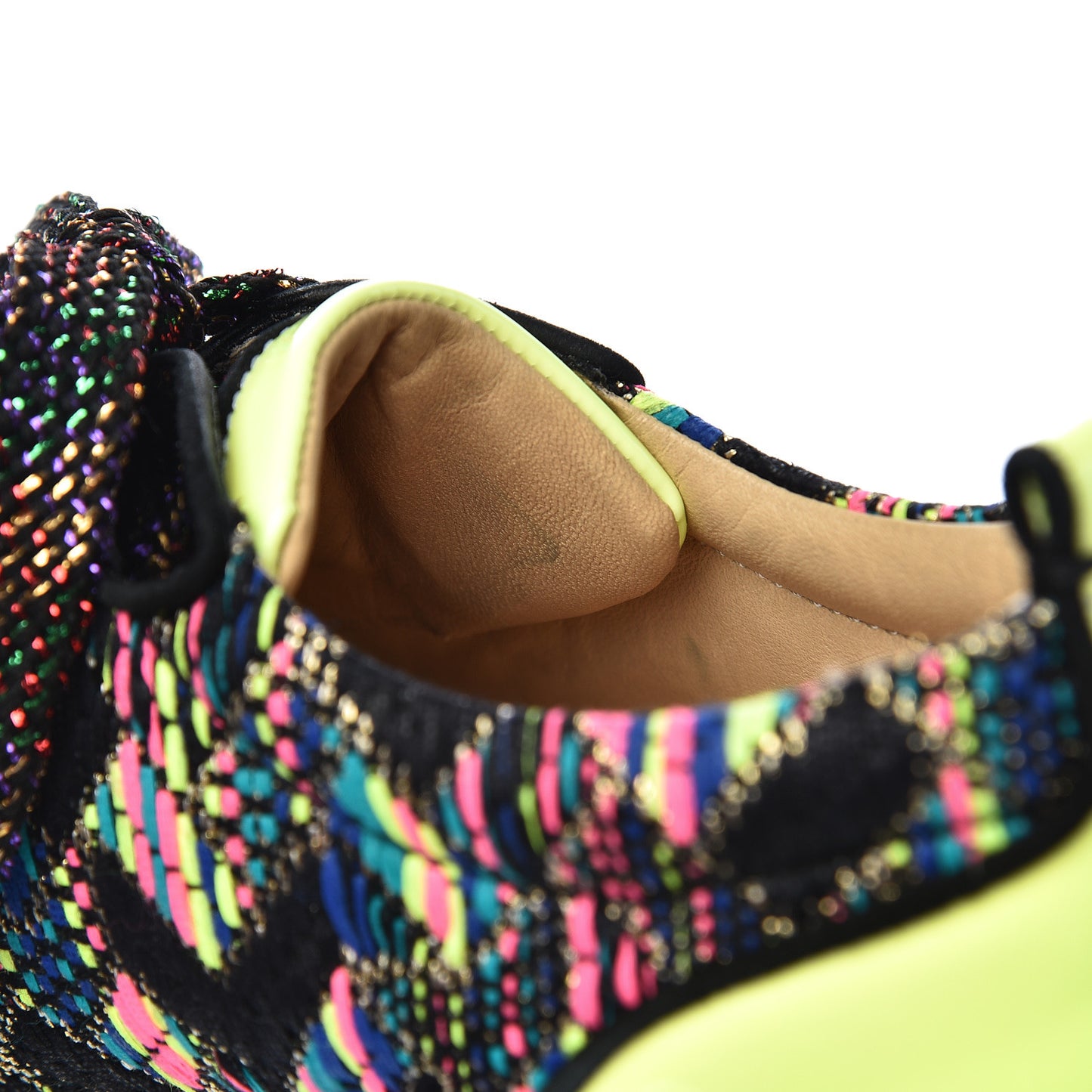 Patent Calfskin Lame Gondoliere Flat Sneakers 38 Multicolor
