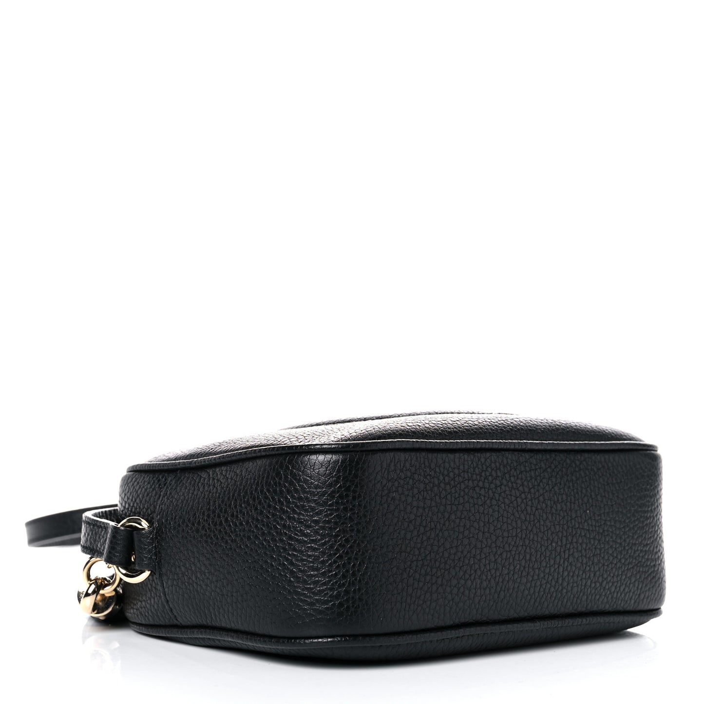 Pebbled Calfskin Small Soho Disco Bag Black