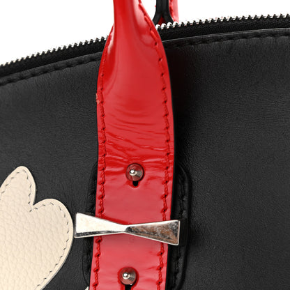 Alexander McQueen Lambskin Applique Lotus Flower De Manta Tote Black Red 11 of 17