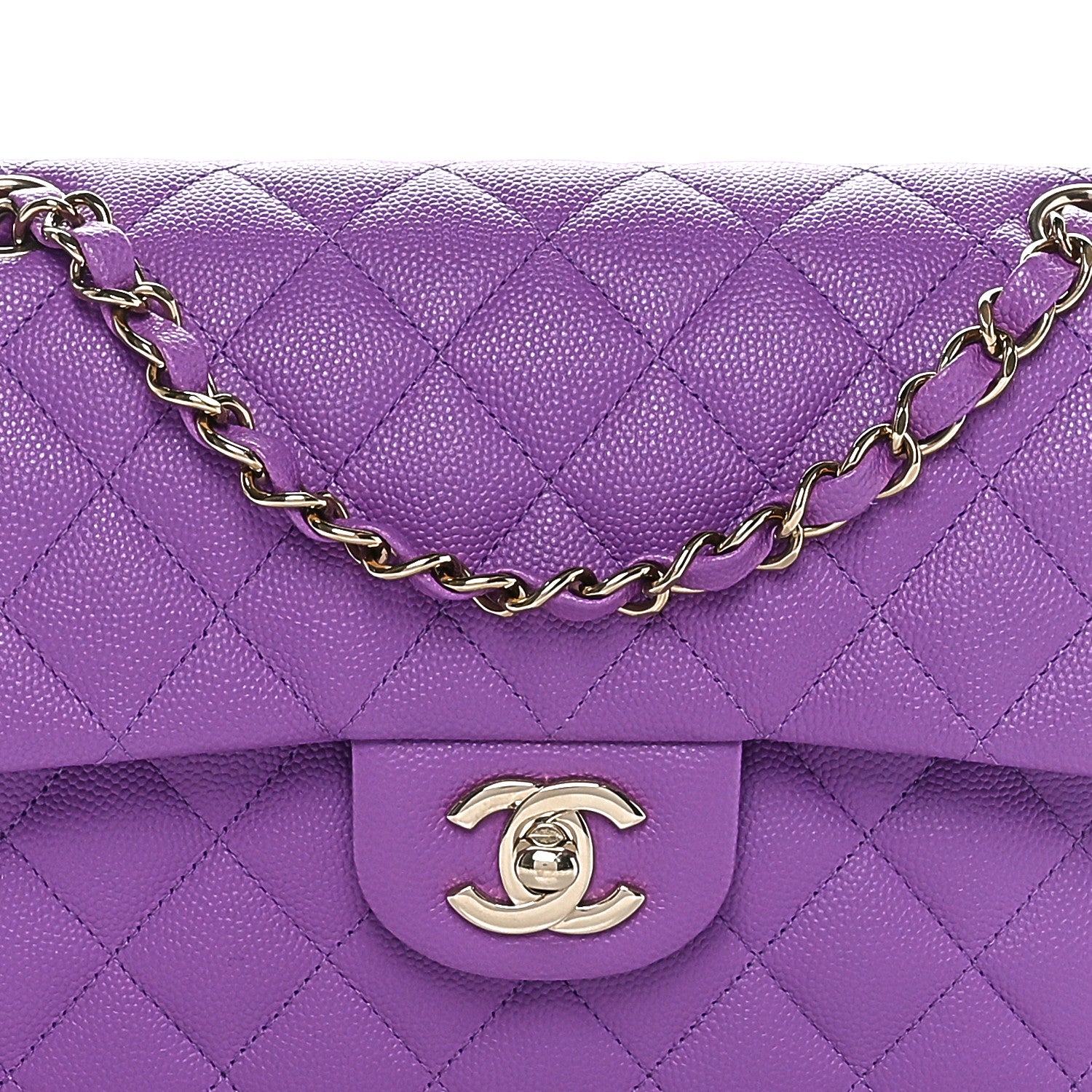 Chanel Caviar Quilted Small Double Flap Purple 8 of 10