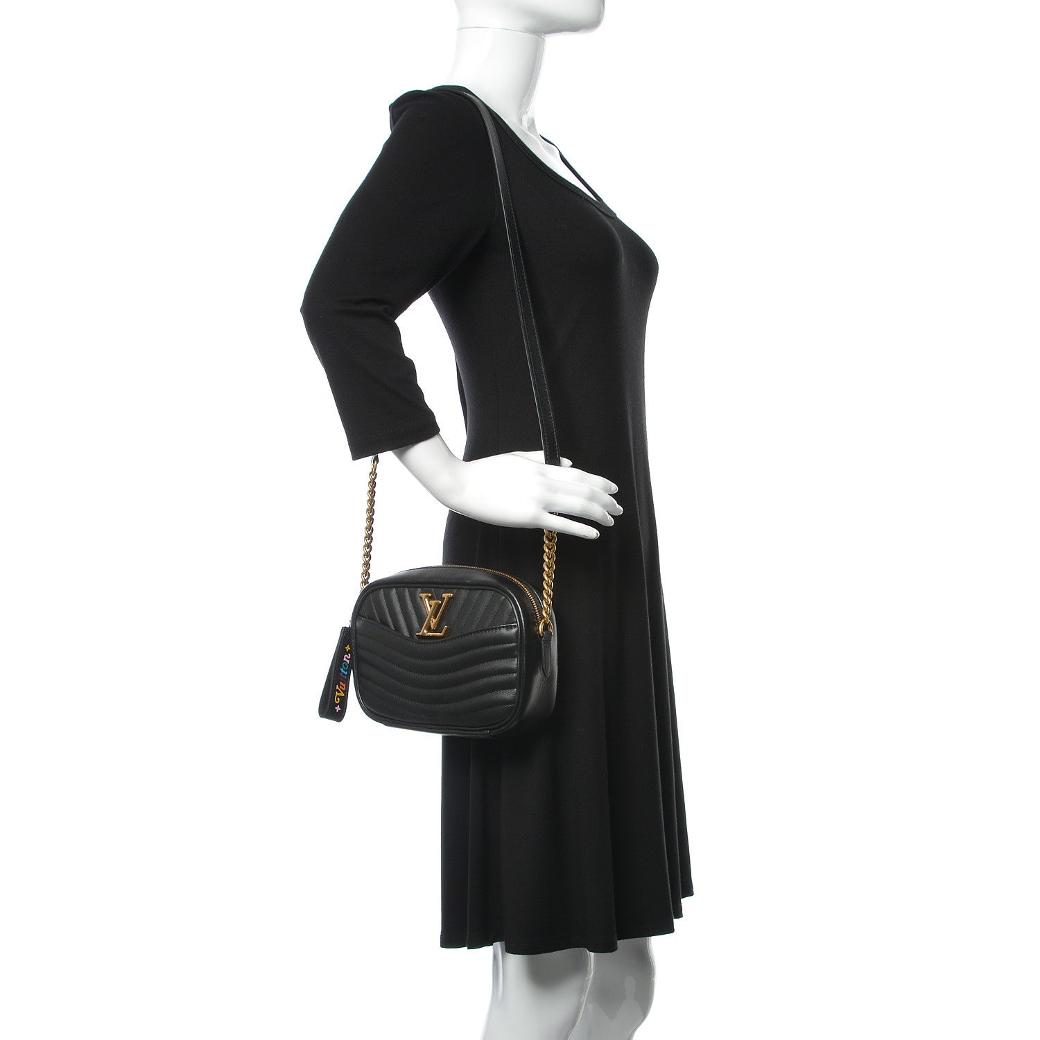 Louis Vuitton Calfskin New Wave Camera Bag Black 2 of 10