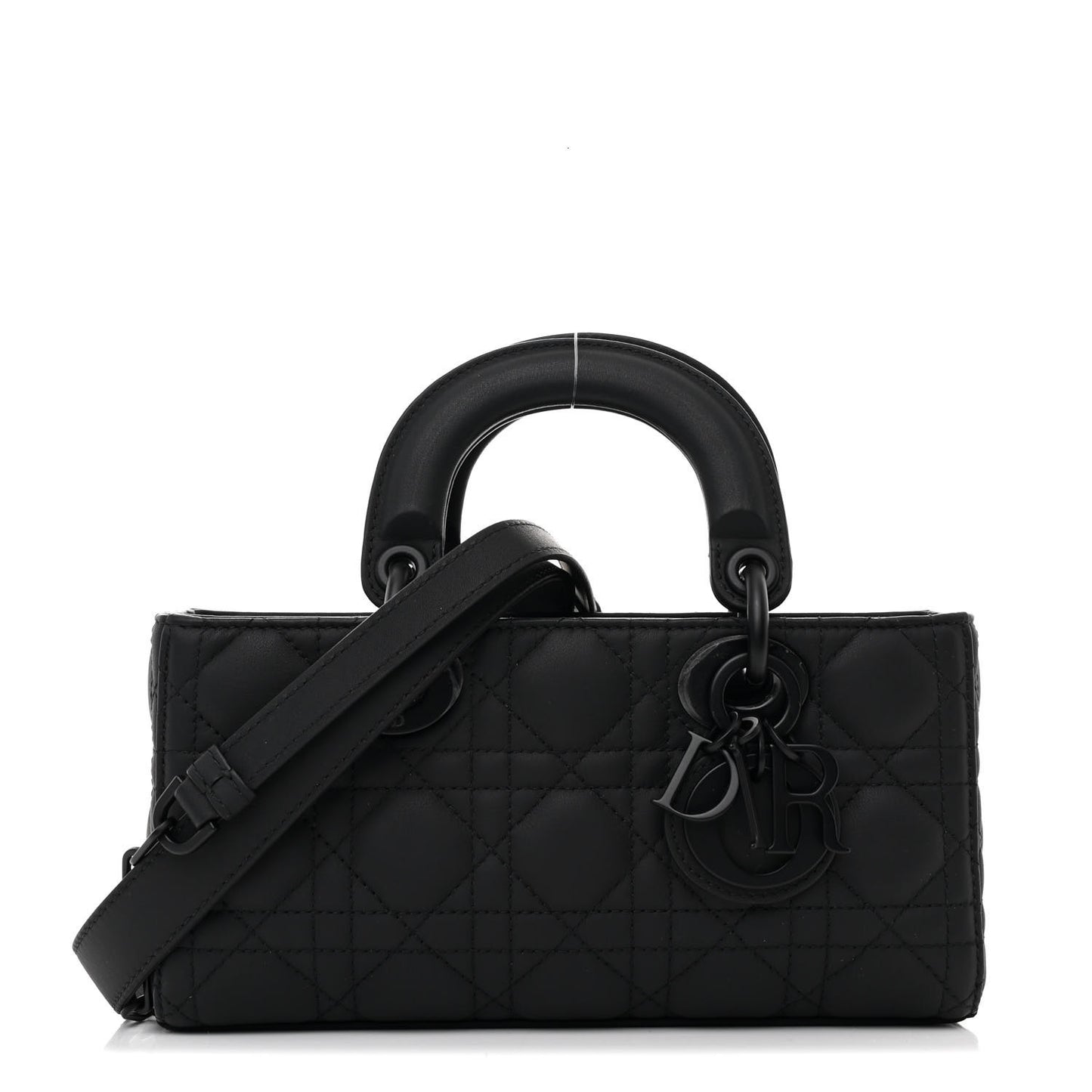 Ultra Matte Calfskin Cannage Medium Lady D-Joy Black