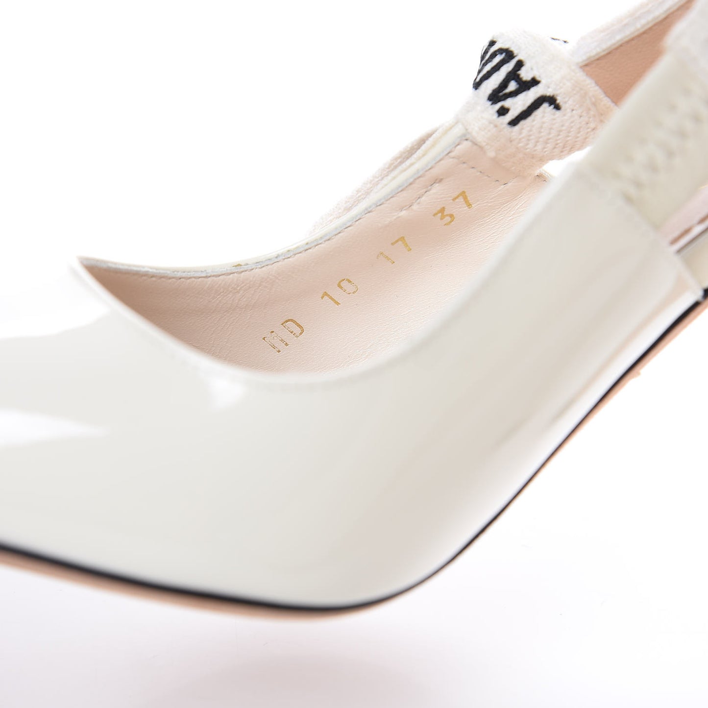 Patent Ribbon J'Adior Slingback 100mm Pumps 37 Off White