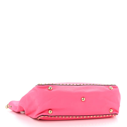 Valentino Garavani Vitello Medium Rockstud Tote Fuxia Fluo 3 of 16