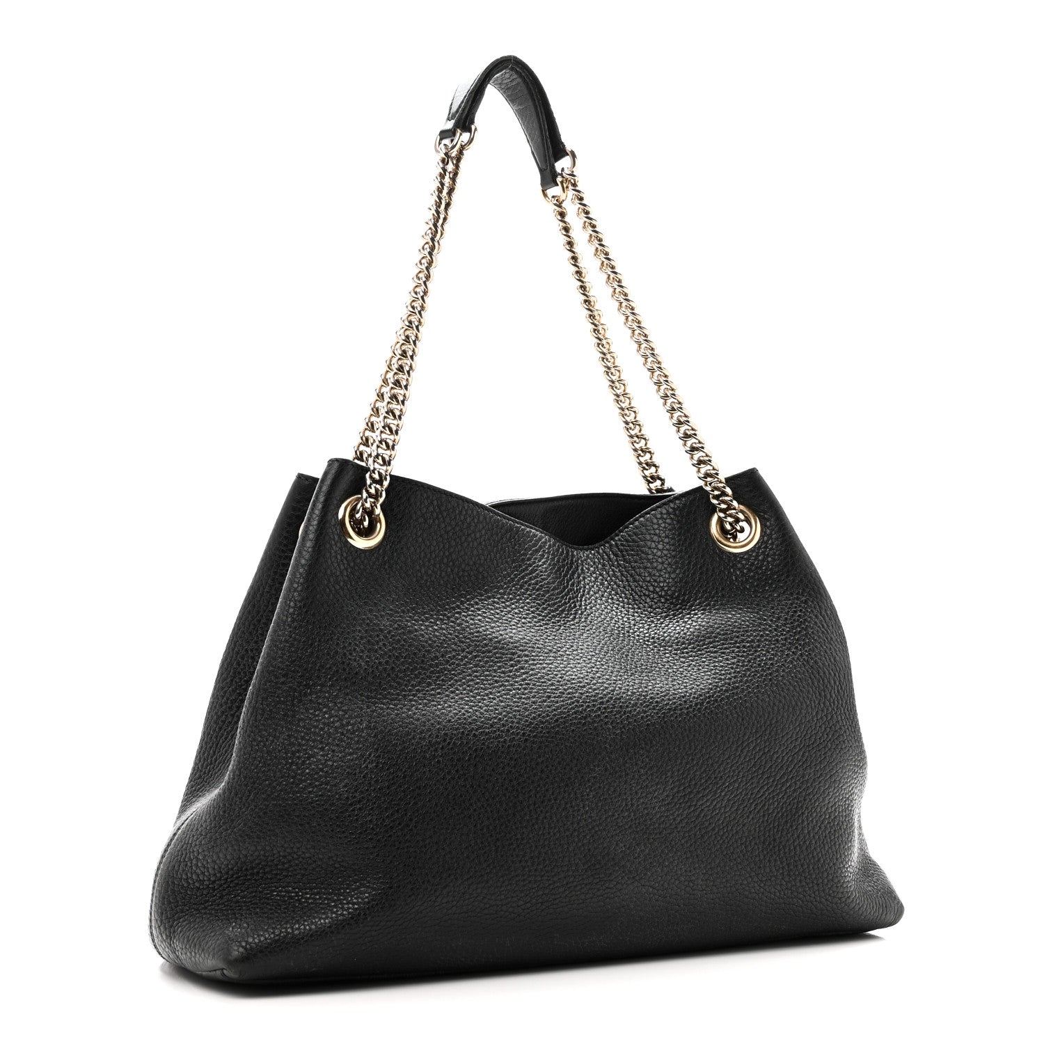 Gucci Pebbled Calfskin Medium Soho Chain Shoulder Bag Black 3 of 10