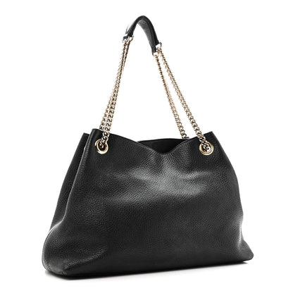 Gucci Pebbled Calfskin Medium Soho Chain Shoulder Bag Black 3 of 10
