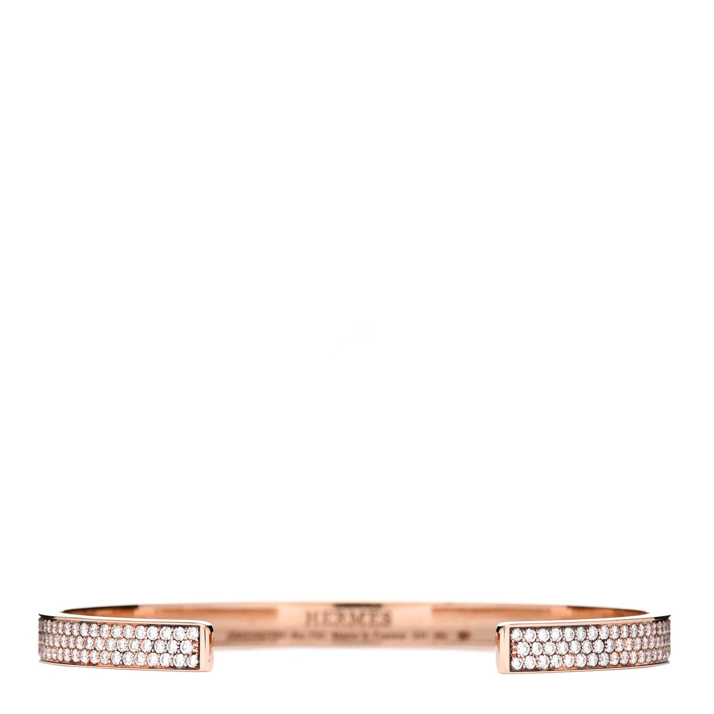 18K Rose Gold Diamond Pave Kelly Clochette Cuff Bracelet SH