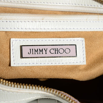 Jimmy Choo Textured Calfskin Tahula Satchel White 6 of 6
