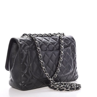 Chanel Caviar Quilted Jumbo Single Flap Black 3 of 17