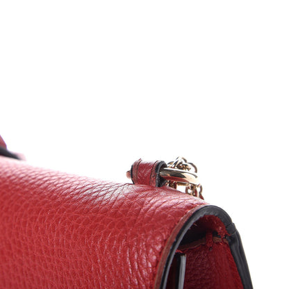 Valentino Garavani Pebbled Calfskin Medium Glam Lock Rockstud Flap Red 12 of 12