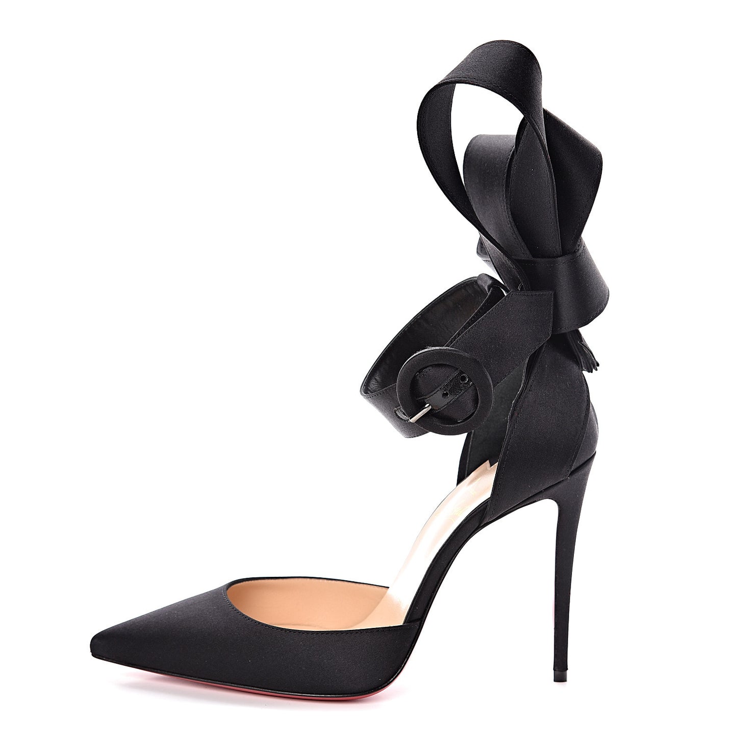 Crepe Satin Raissa 100 Ankle Strap Pumps 37 Black