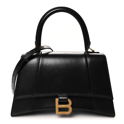 Balenciaga Shiny Box Calfskin Small Hourglass Top Handle Bag Black 1 of 9