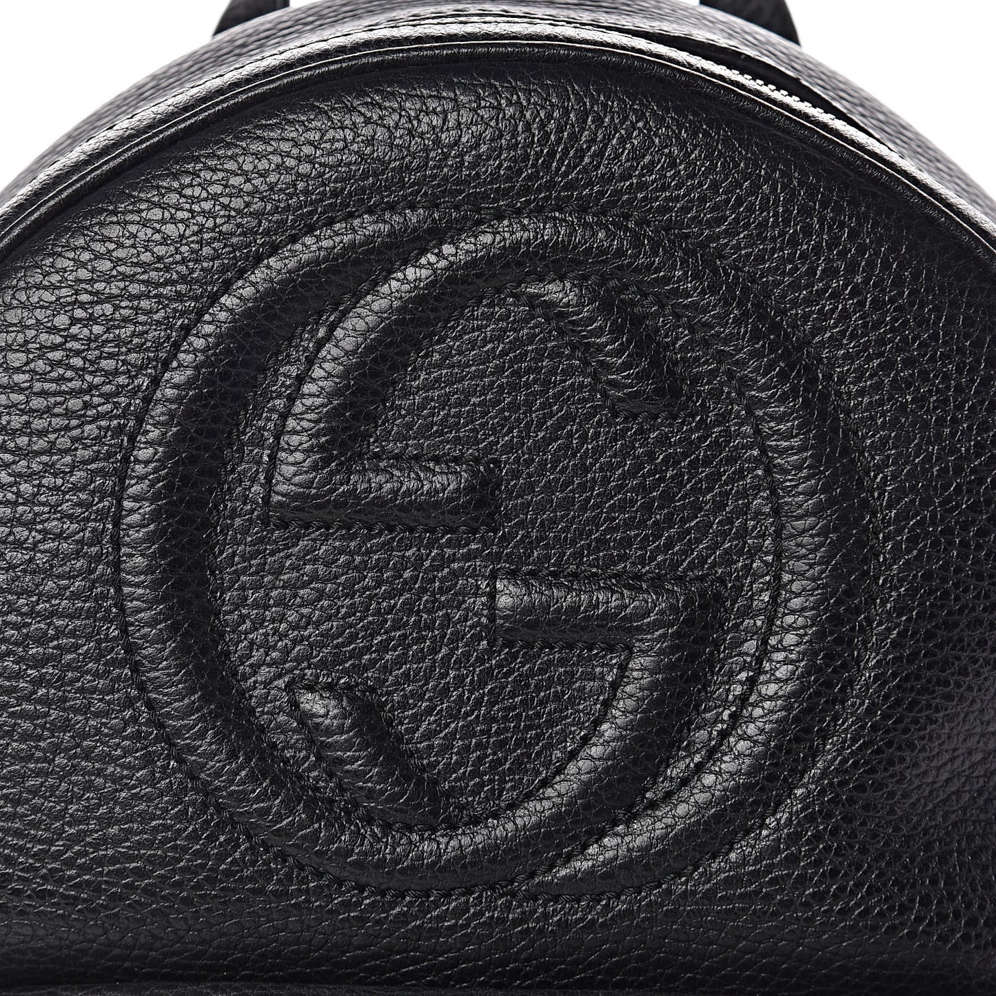Pebbled Calfskin Soho Chain Backpack Black