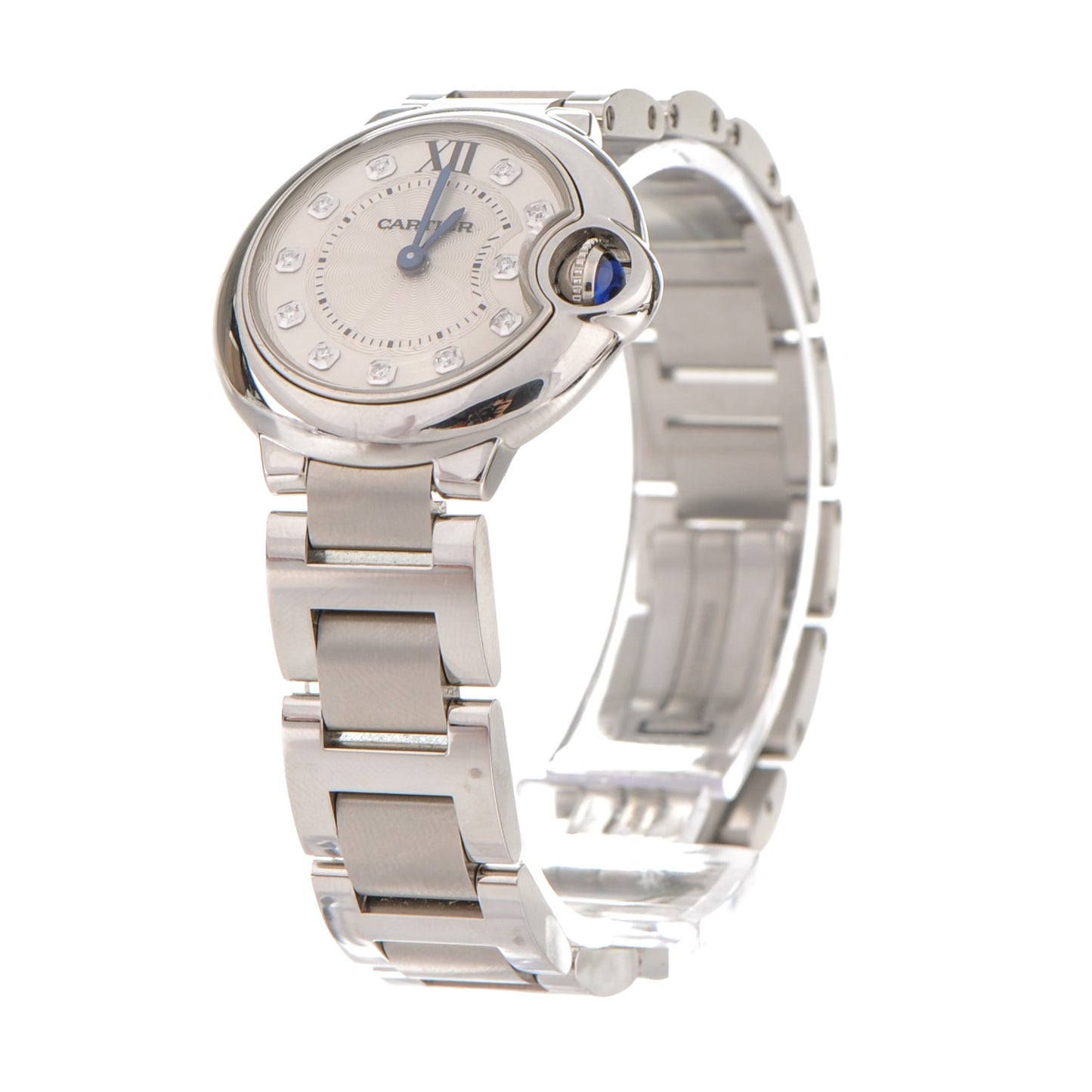 Stainless Steel Diamond 28mm Ballon Bleu De Quartz Watch