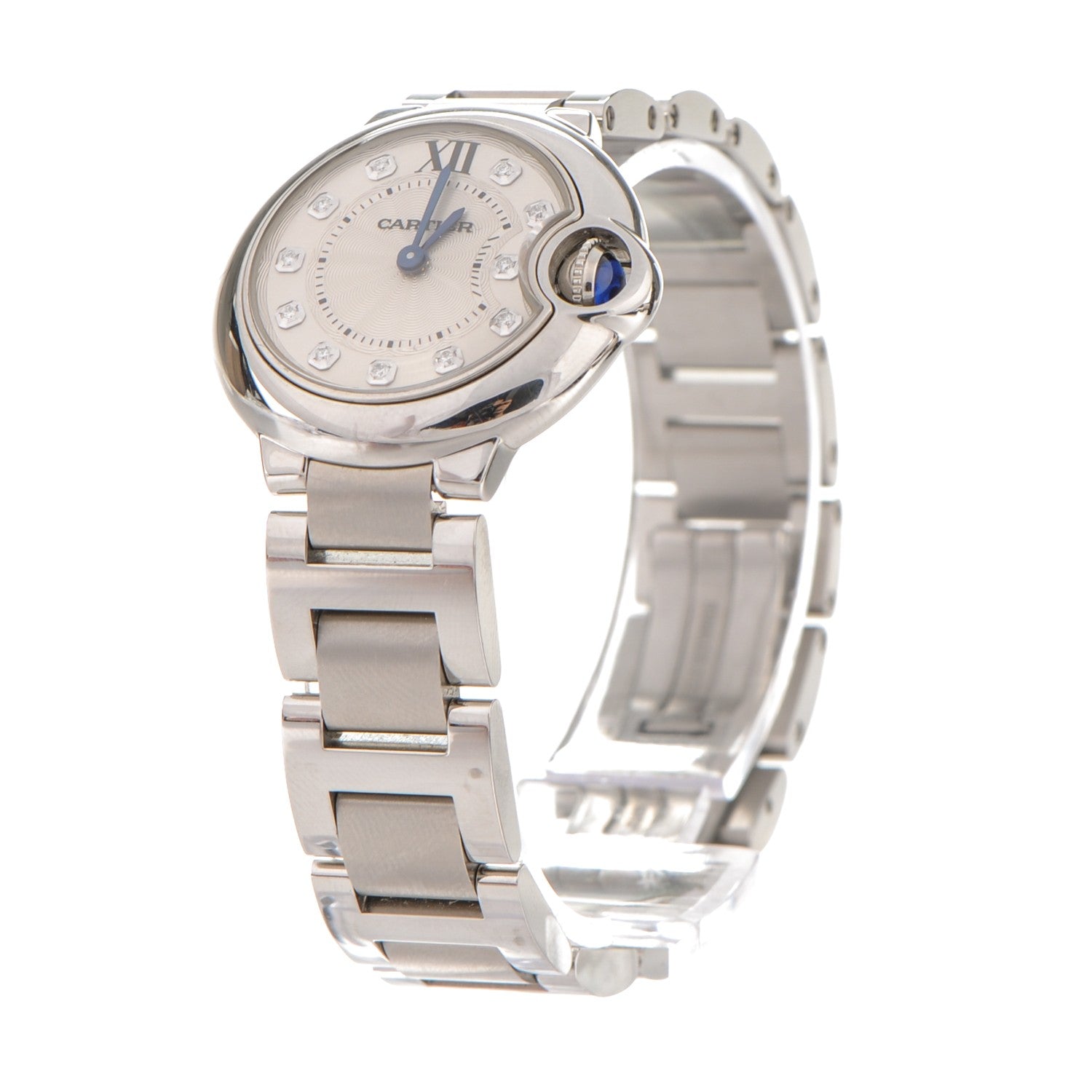 Cartier Stainless Steel Diamond 28mm Ballon Bleu De Quartz Watch 5 of 7