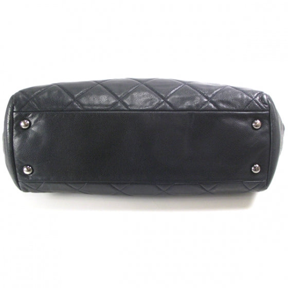 Chanel Quilted Shopping Tote Caviar Navy 4 of 13