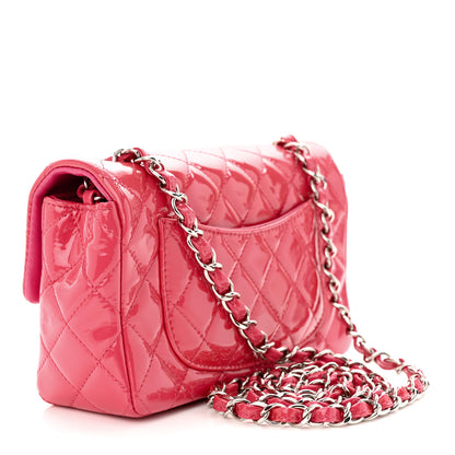 Chanel Patent Calfskin Quilted Mini Rectangular Flap Pink 3 of 13