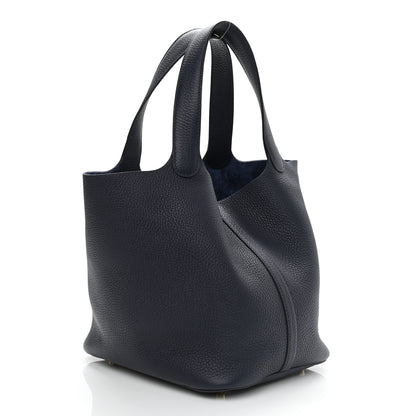 Hermes Taurillon Clemence Picotin Lock 22 MM Bleu Nuit 3 of 11