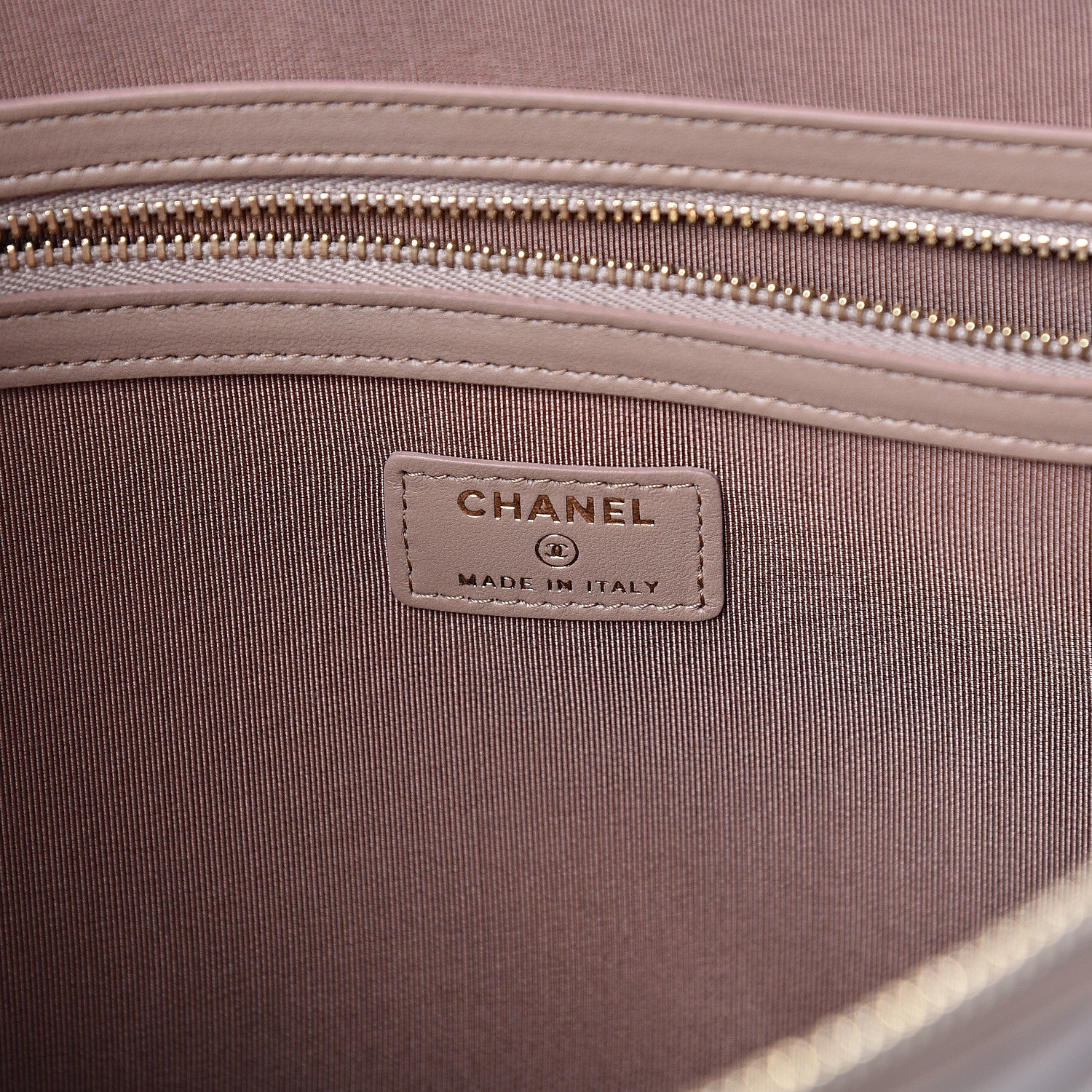 Chanel Lambskin Quilted Large Cosmetic Case Beige 5 of 7