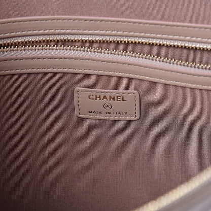 Chanel Lambskin Quilted Large Cosmetic Case Beige 5 of 7