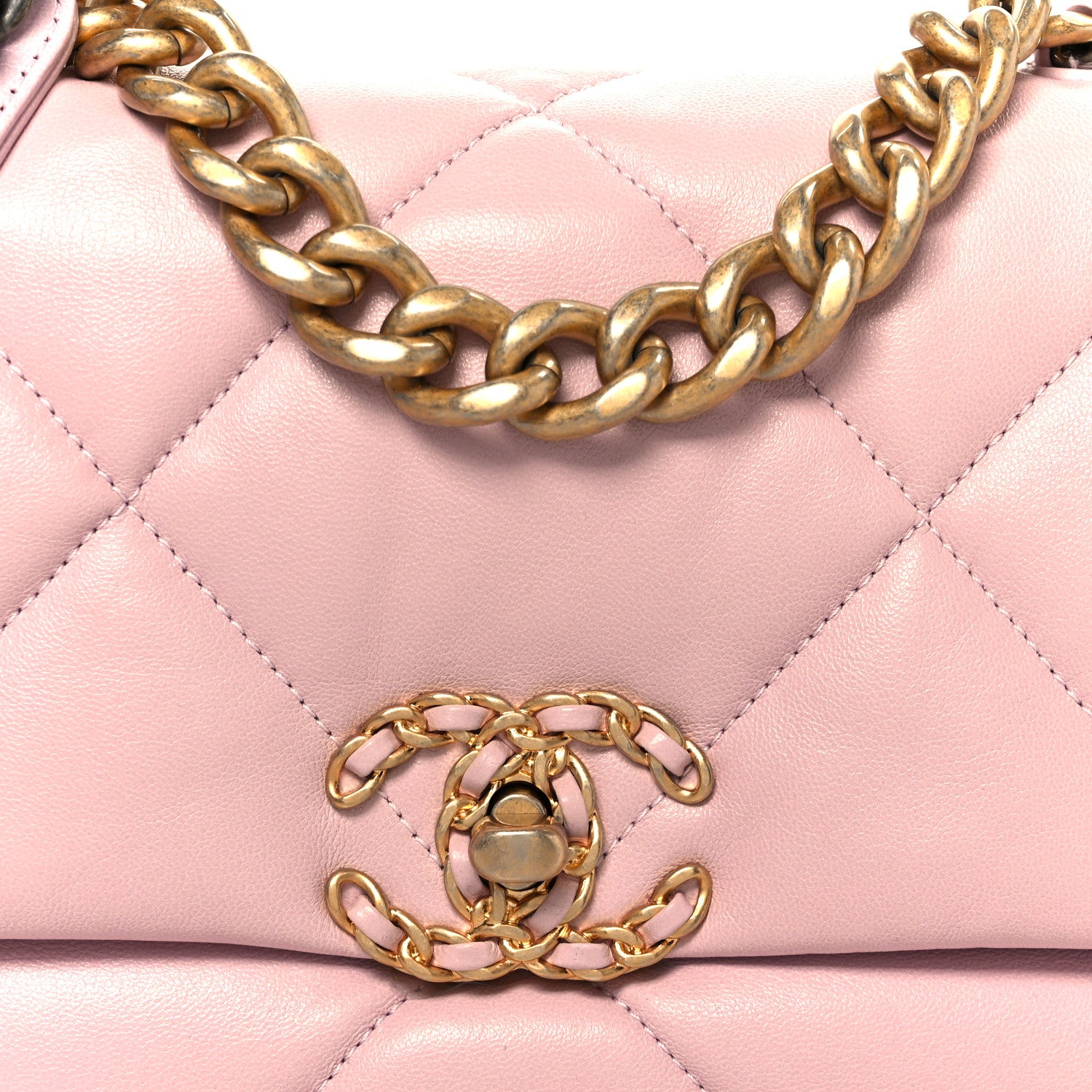 Chanel Lambskin Quilted Medium Chanel 19 Flap Light Pink 1785859