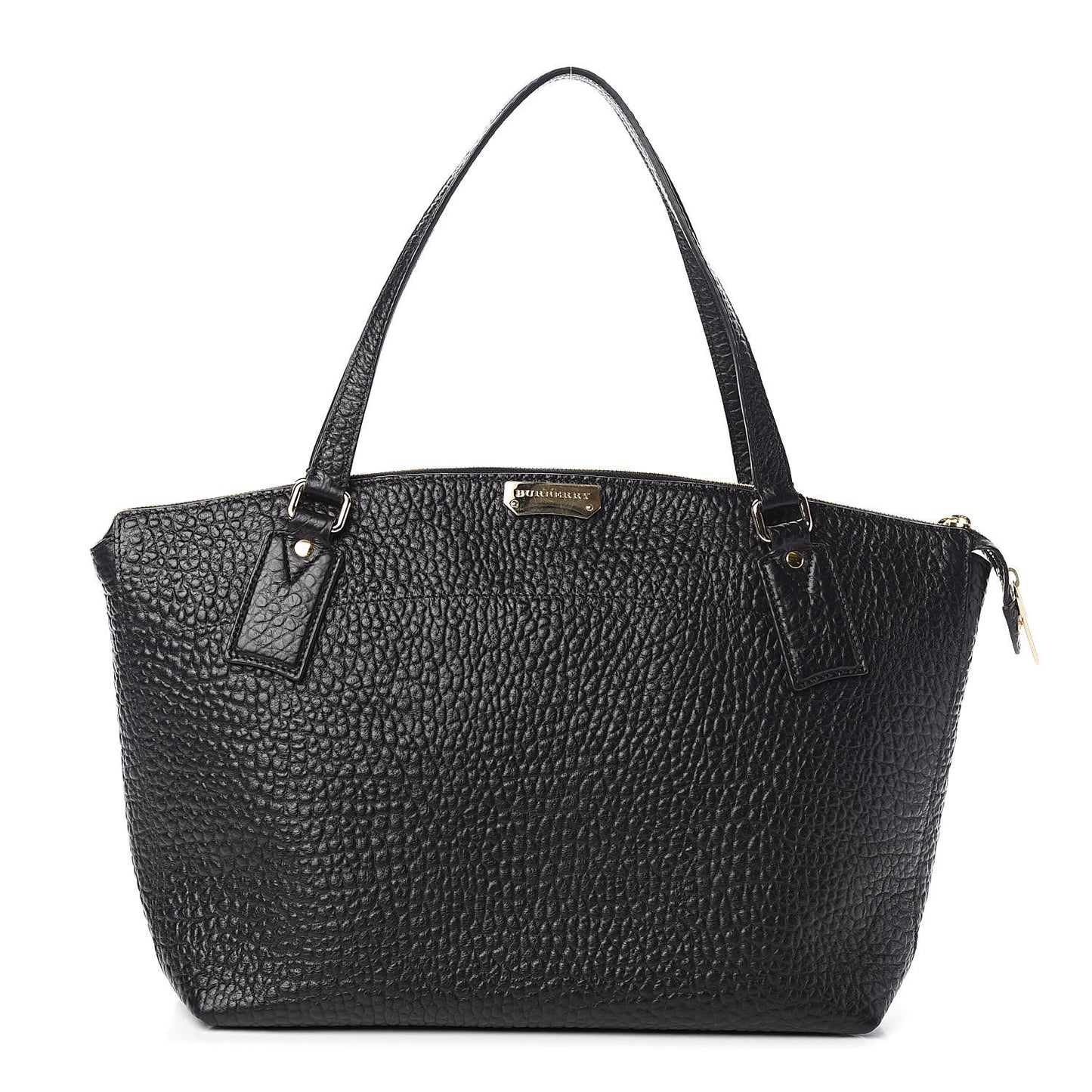 Signature Grain Calfskin Medium Welburn Tote Black