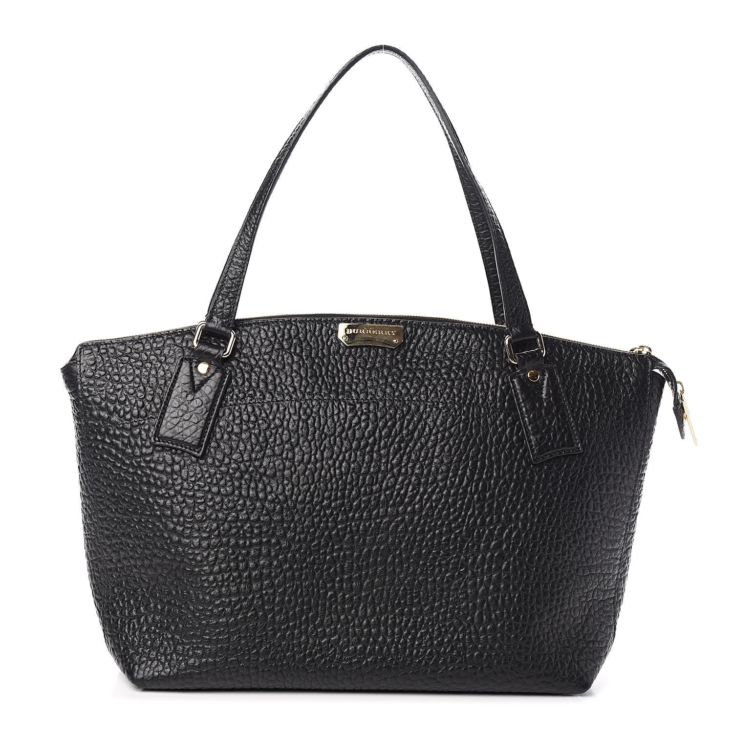 Burberry Signature Grain Calfskin Medium Welburn Tote Black 1 of 11