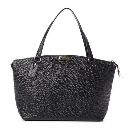 Burberry Signature Grain Calfskin Medium Welburn Tote Black 1 of 11