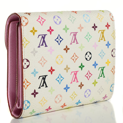 Louis Vuitton Monogram Multicolor Joey Wallet White Litchi 3 of 8