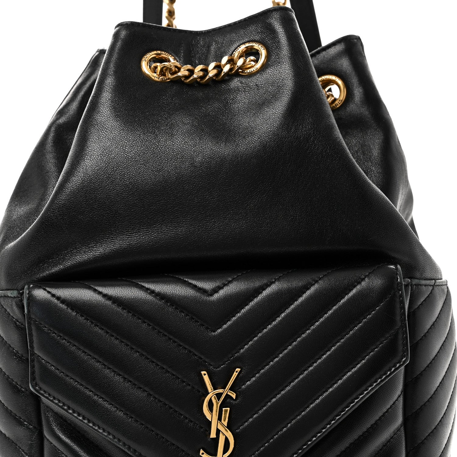 Saint Laurent Lambskin Matelasse Monogram Joe Backpack Black 8 of 10