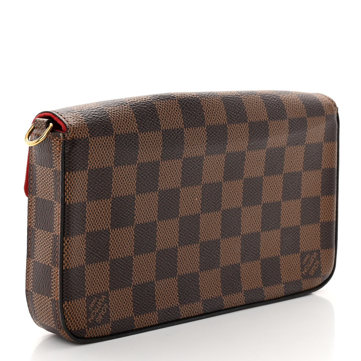 Louis Vuitton Damier Ebene Pochette Felicie Chain Wallet 3 of 9