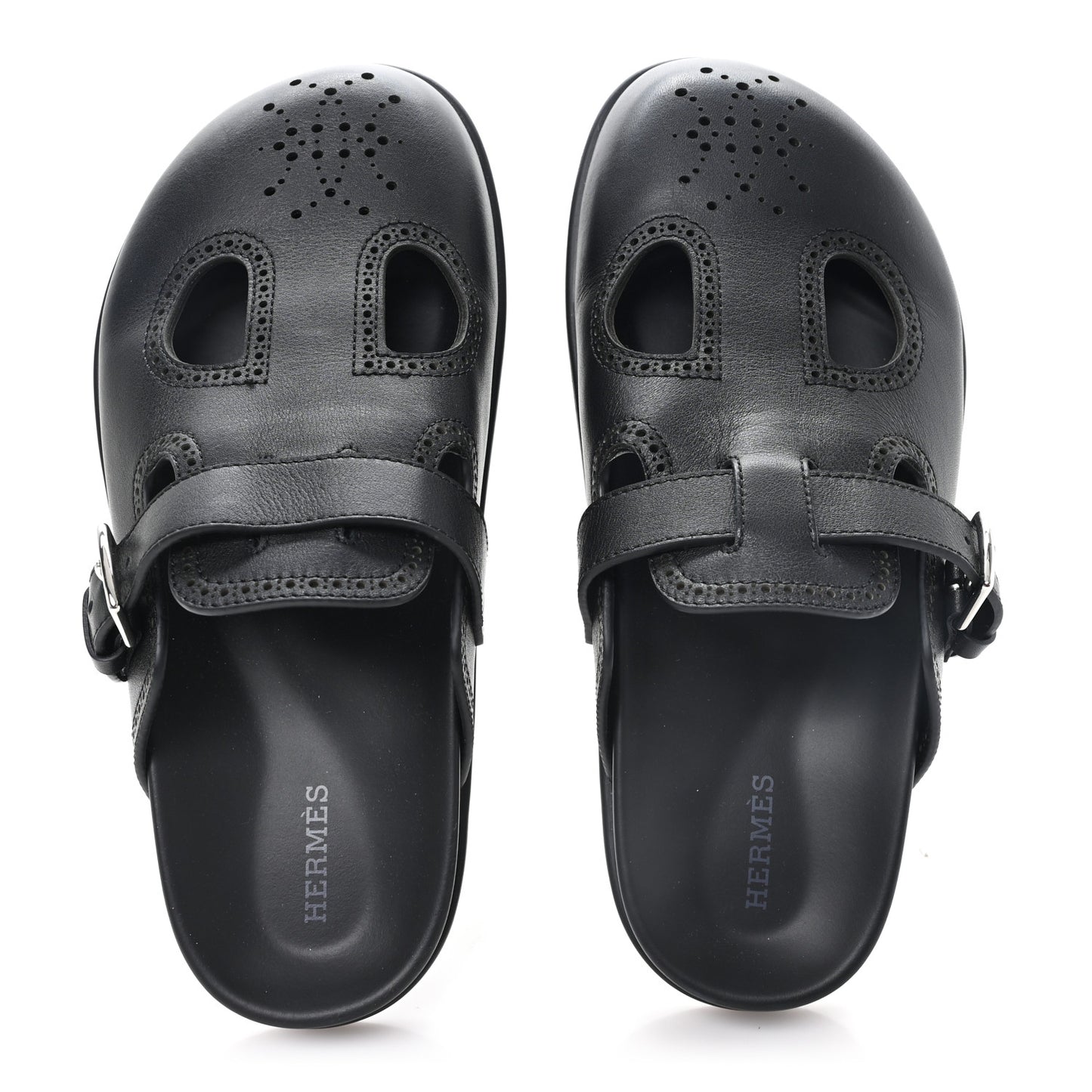 Calfskin Monk Mules  37 Black