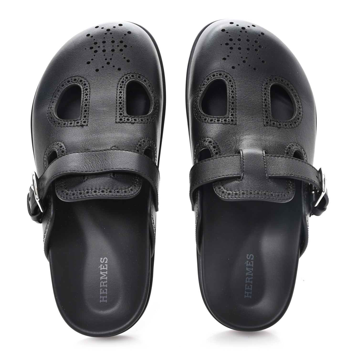 Hermes Calfskin Monk Mules  37 Black 2 of 8