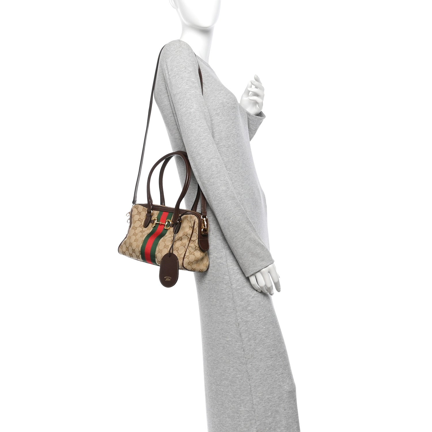 Gucci GG Monogram Web Medium Borsetto Boston Sand Brown 2 of 11