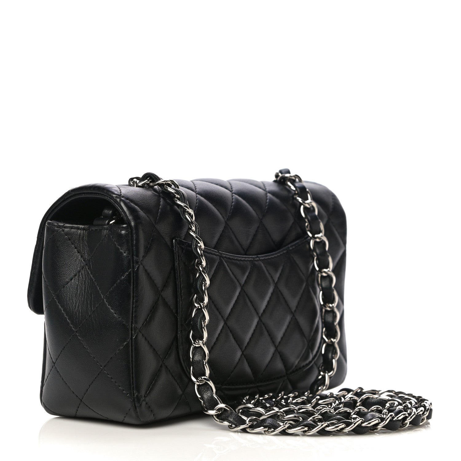 Chanel Lambskin Quilted Mini Rectangular Flap Black 3 of 12