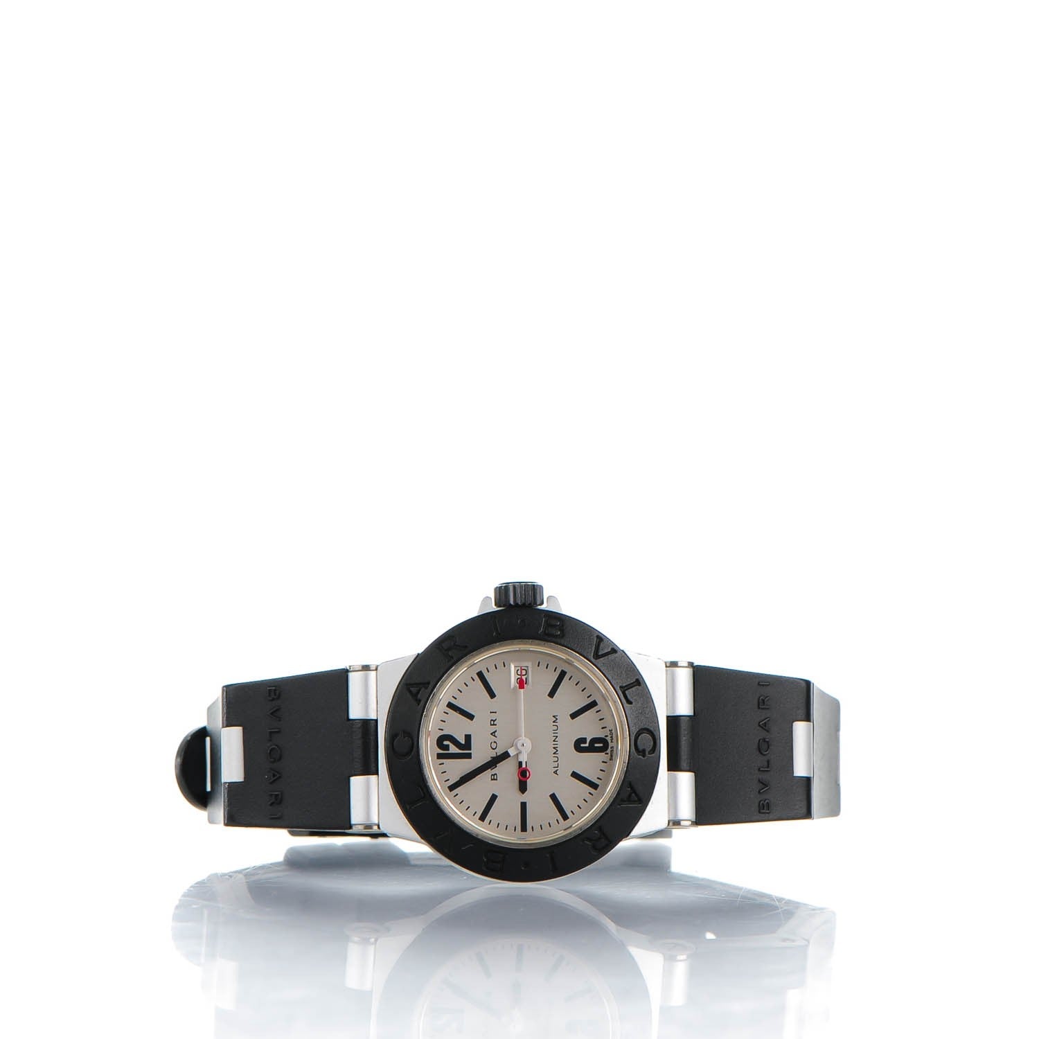 Bulgari Aluminum Rubber 29mm Diagono Quartz Watch 9 of 11