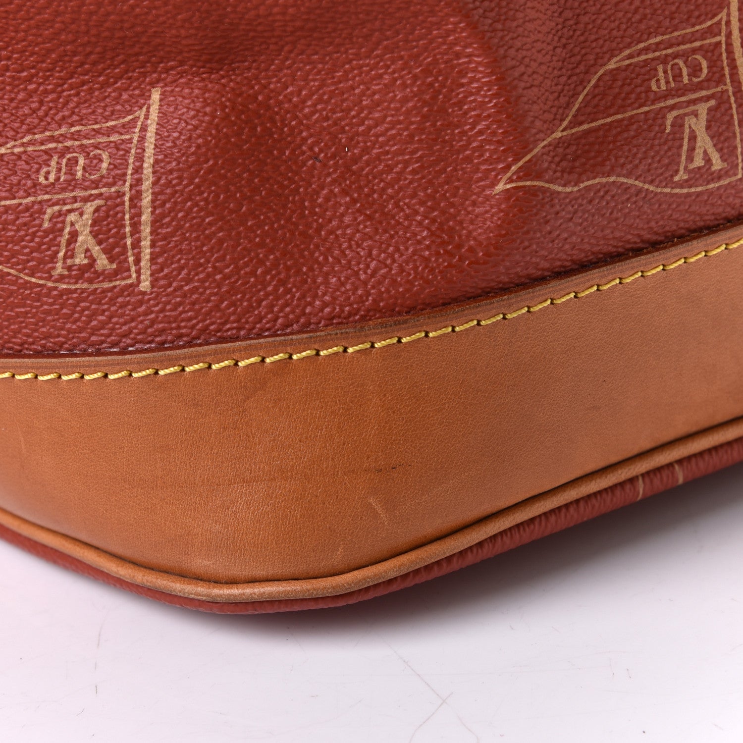 Louis Vuitton Canvas Americas Cup 1995 Saint Tropez Drawstring Bag Red 8 of 8