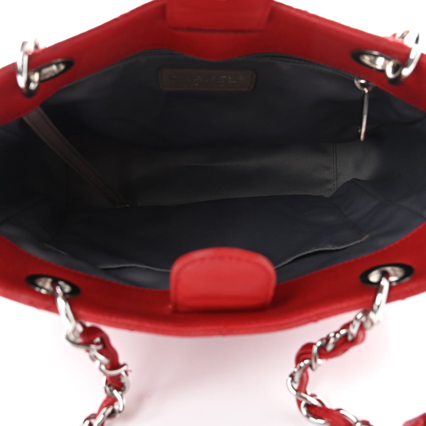Caviar Quilted Petit Shopping Tote PST Red