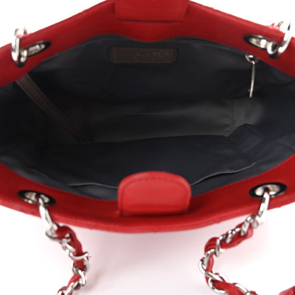 Chanel Caviar Quilted Petit Shopping Tote PST Red 5 of 13