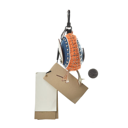 Burberry Calfskin Wool Cashmere Studded Mabel Derek The Bird Bag Charm Clementine Multicolor 2 of 3