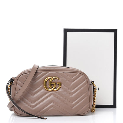 Gucci Calfskin Matelasse Small GG Marmont Chain Shoulder Bag Porcelain Rose 11 of 11