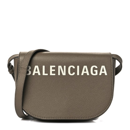 Balenciaga Signature Grained Calfskin Logo Print Ville Day Bag XS Mink Grey White 1 of 10
