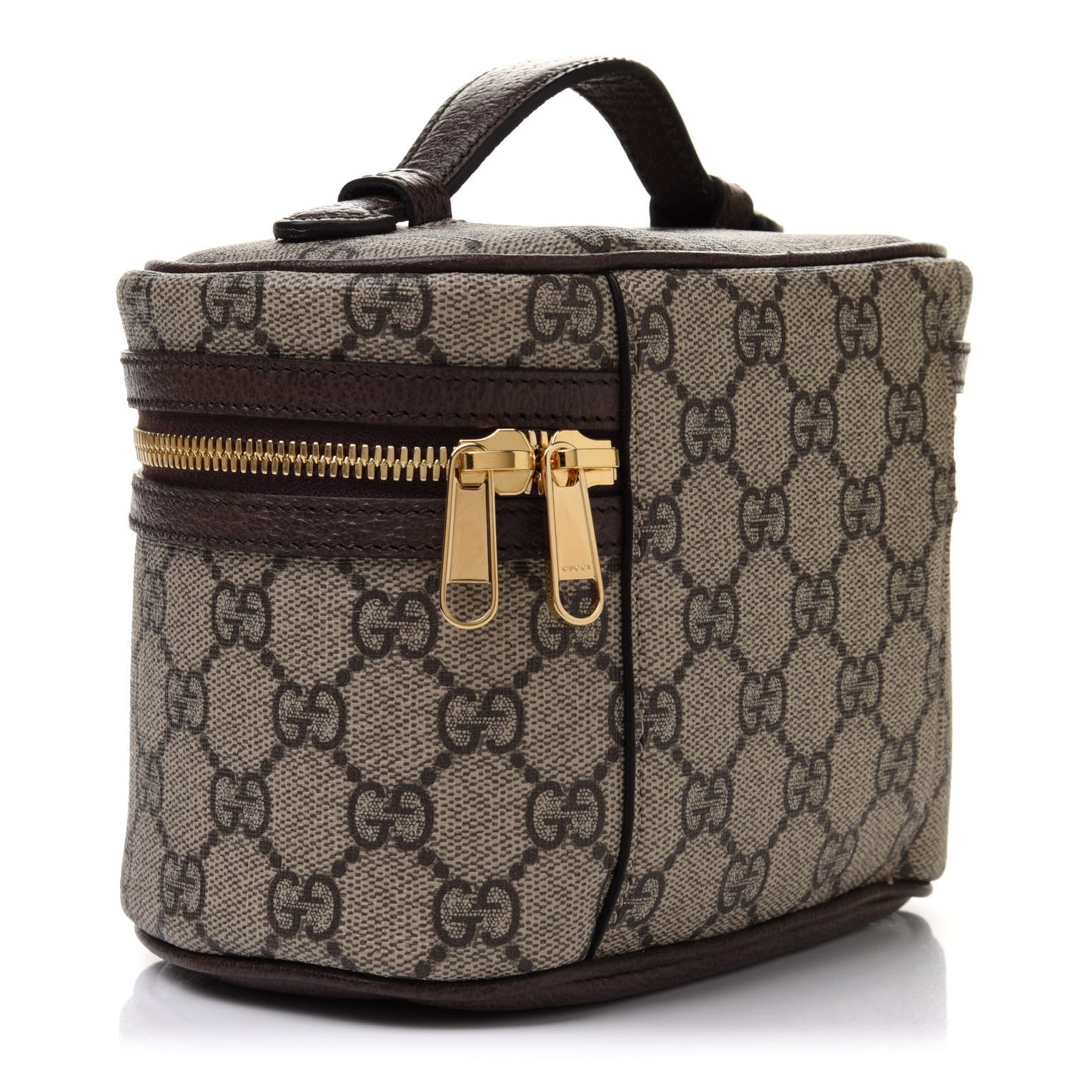 Gucci GG Supreme Monogram Textured Calfskin Web Ophidia Vanity Cosmetic Case Beige Ebony New Acero 3 of 12