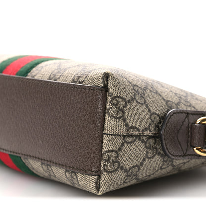 Gucci GG Supreme Monogram Textured Dollar Calfskin Web Small Ophidia Dome Shoulder Bag Beige Ebony New Acero 10 of 11