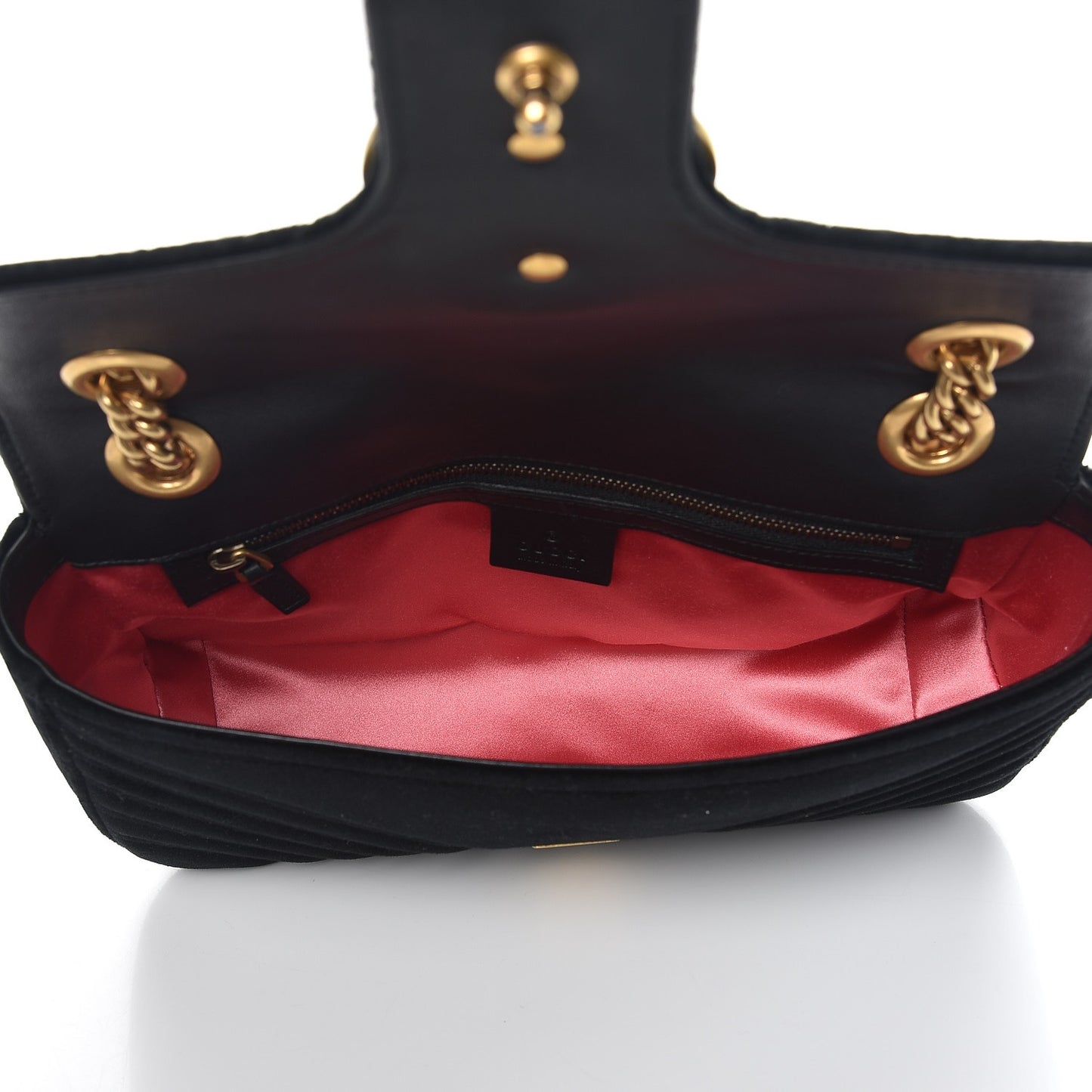 Velvet Matelasse Small GG Marmont Shoulder Bag Black