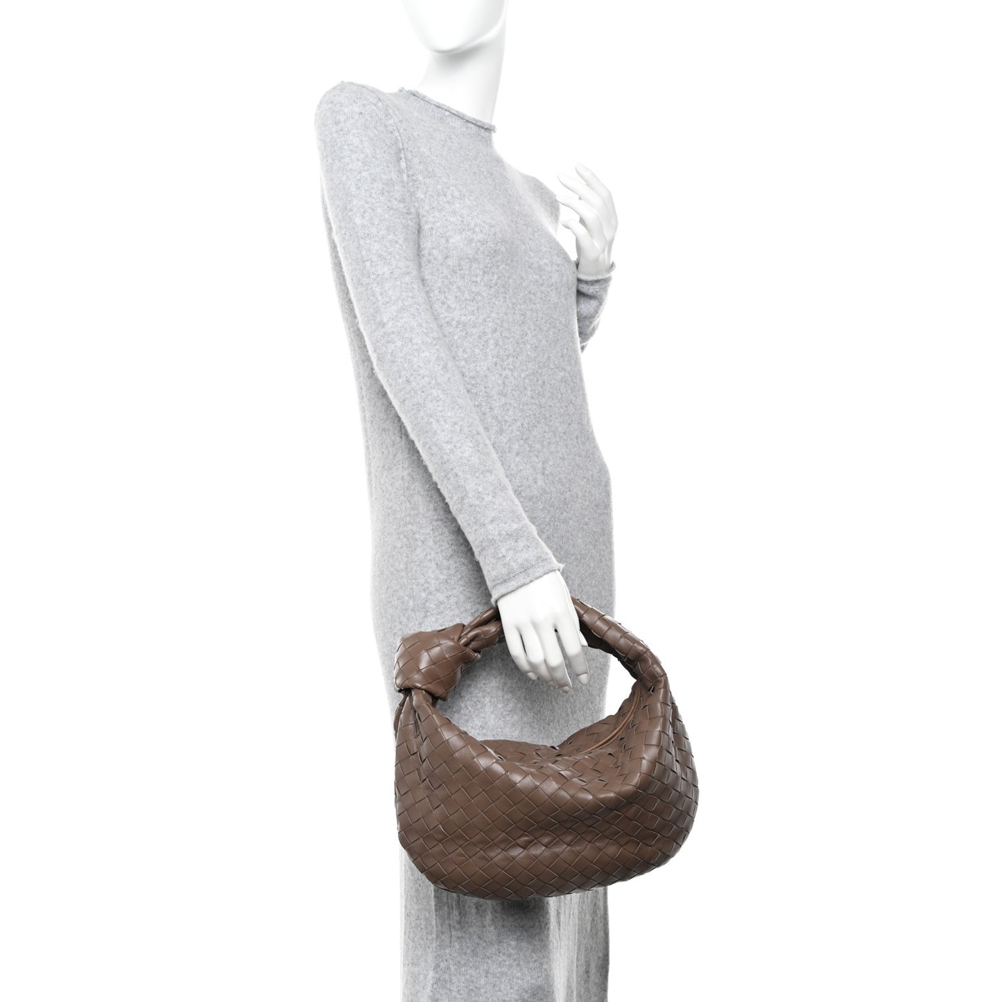 Nappa Intrecciato Teen Jodie Hobo Dark Taupe