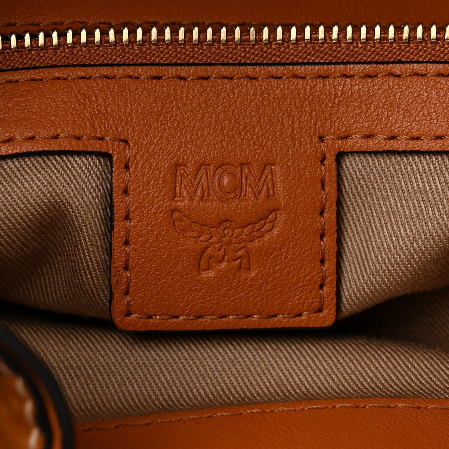 Visetos Small Soft Berlin Drawstring Bucket Bag Cognac