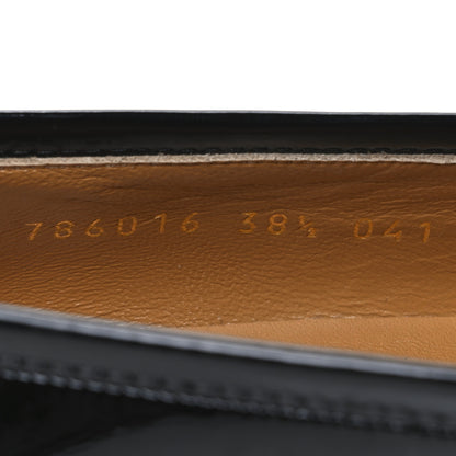 Gucci Patent Womens Jordaan Loafers 38.5 Black 10 of 11