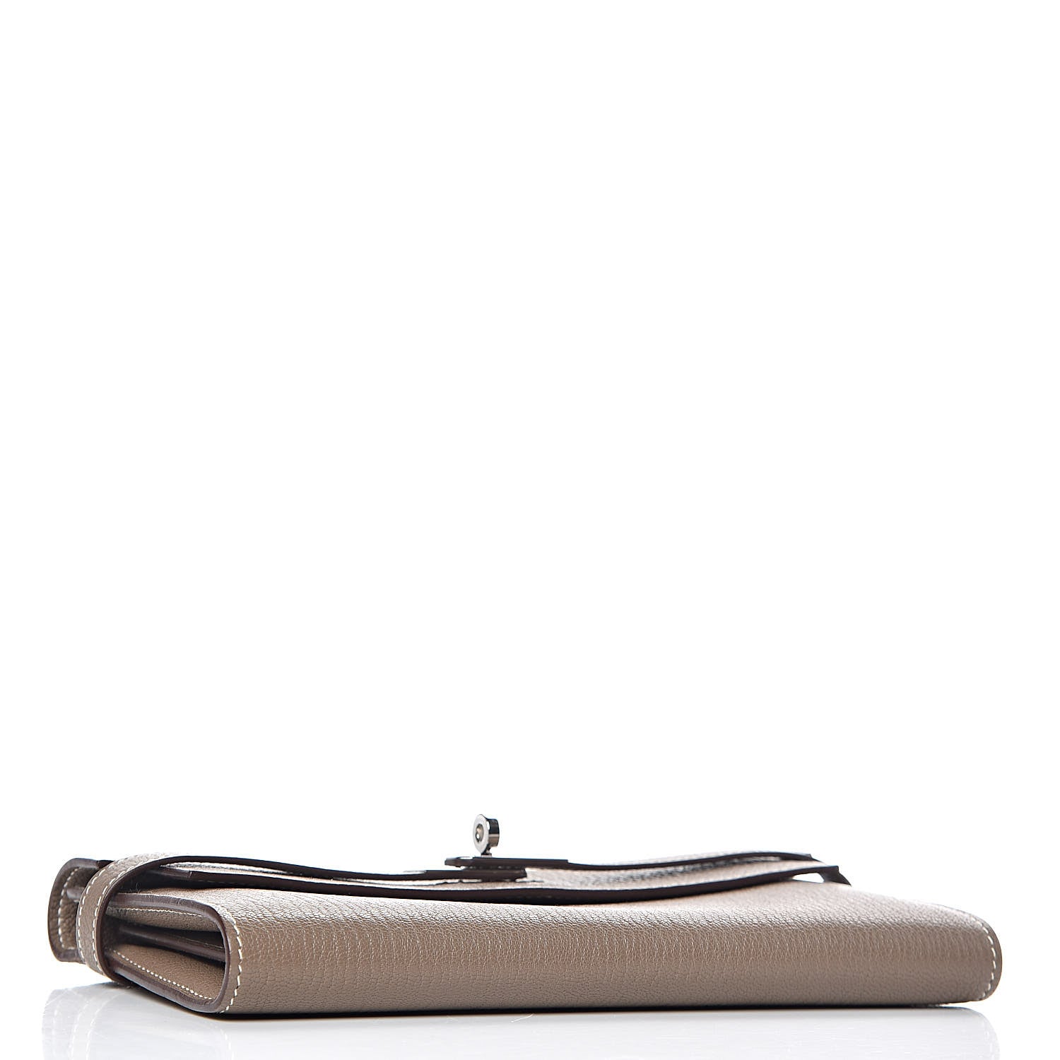 Hermes Chevre Mysore Kelly Longue Wallet Etoupe 4 of 10